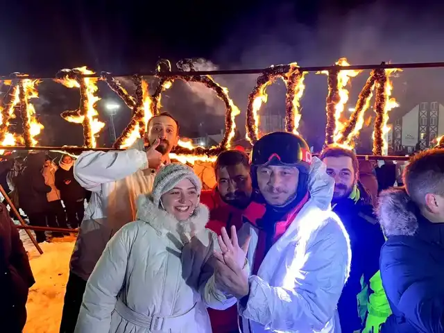 Palandöken'de Romantik Evlenme Teklifi!